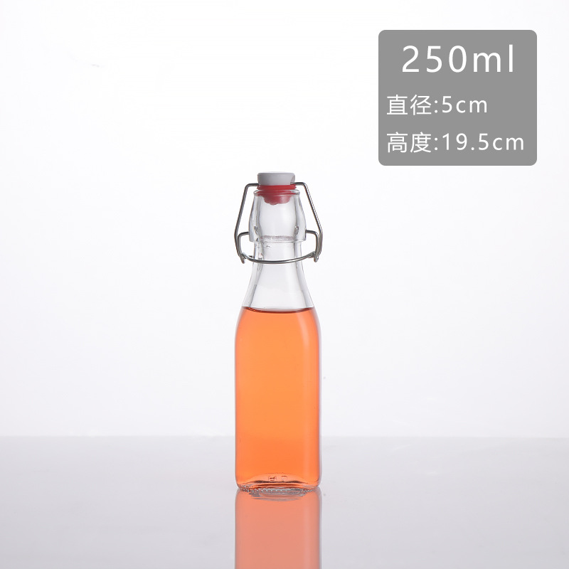 Round Buckle Transparent Glass Enzyme Bottle Bottles for Soy Sauce and Vinegar Oil Bottle Wine Fermentation Jar Sealed Bottle Beer Bottle Fire Extinguisher Bottles Wine Bottle