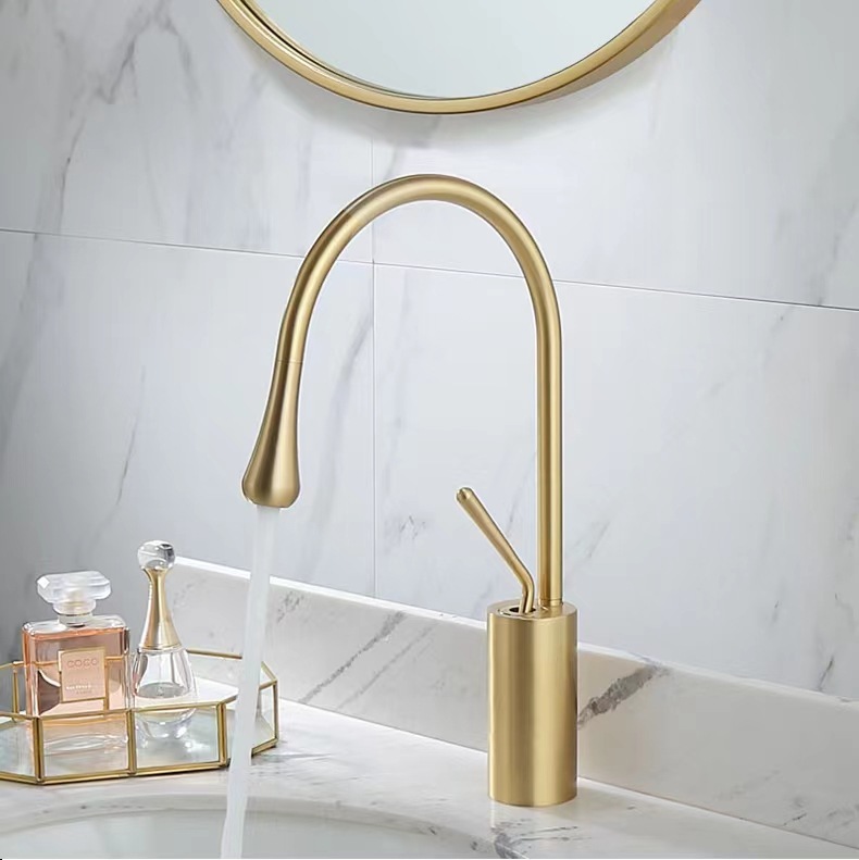 European-Style Basin Faucet Bathroom Cabinet Rotating Table Basin Faucet Bathroom Balcony Hot and Cold Water Drop Faucet Water Tap