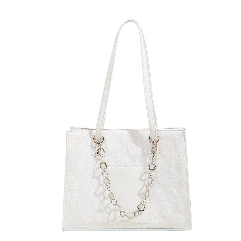 2023 Special-Interest Design New Women's Bag Lace Flower Chain Handbag All-Match Solid Color Tote Bag Shoulder Bag Fashion