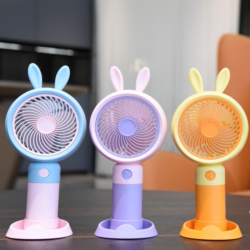 New Handheld Cartoon Little Fan Mobile Phone Holder Mini Portable Wholesale Gift Making Logo Fan Wholesale