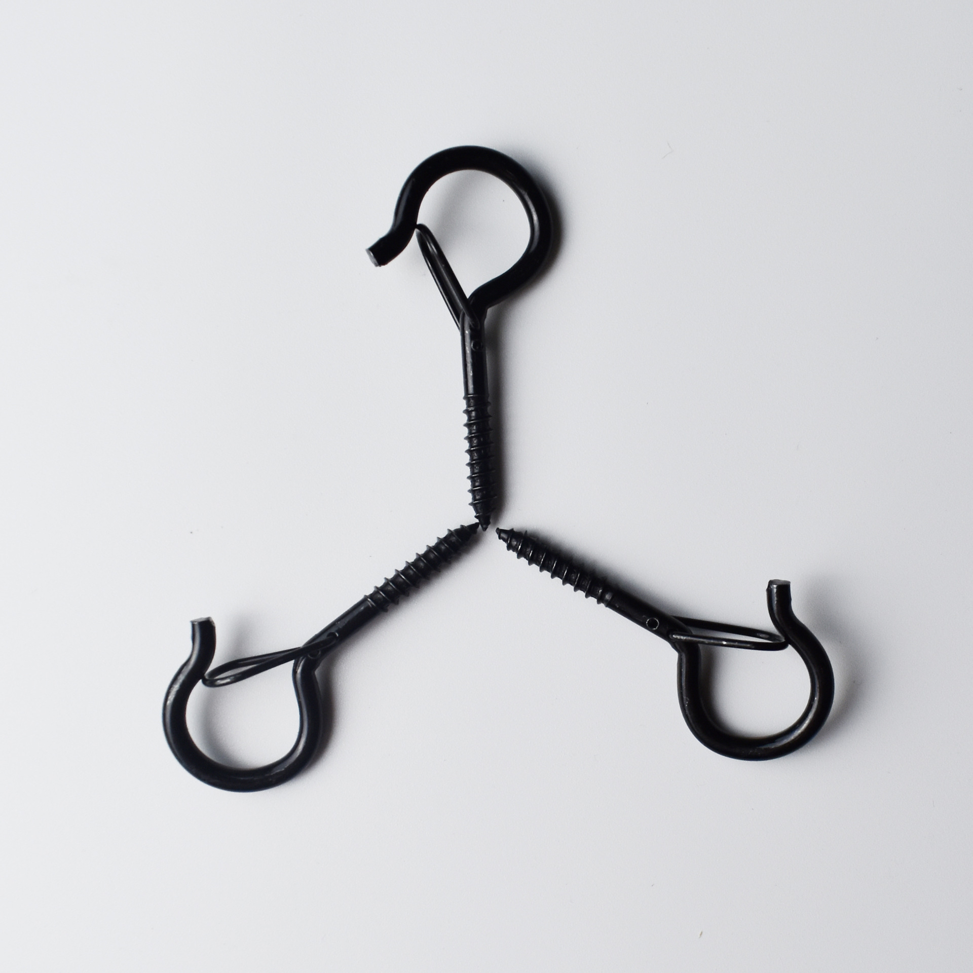 20套q型弹簧扣黑色羊眼挂钩组合 盆景吊钩带保险扣羊眼螺丝钉挂扣