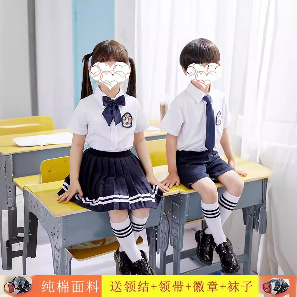 幼儿园园服夏装英伦学院风儿童校服套装小学生班服毕业照演出服装