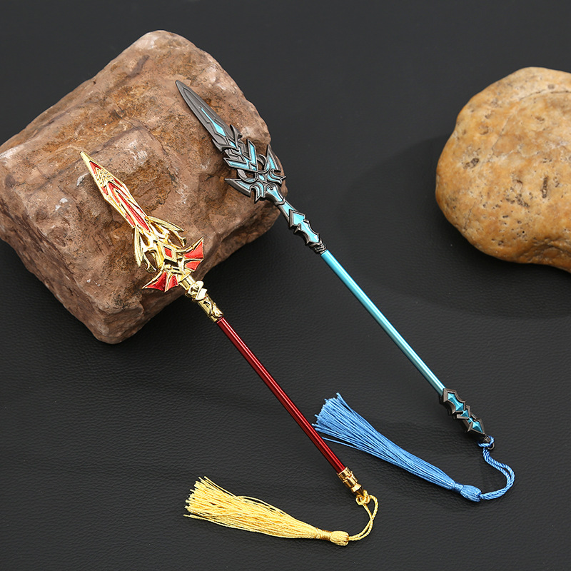 云玲斗罗动漫兵器唐三蓝银霸王枪伸缩版黄金龙枪海神叉模型摆件