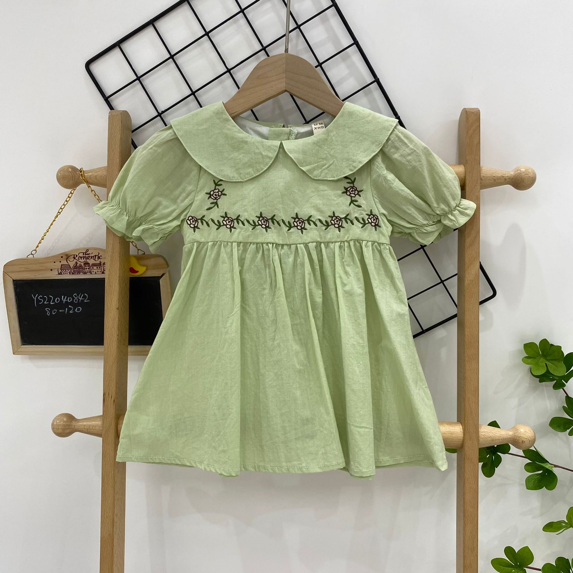 妈妈小尾巴品牌童装夏款绣花韩版童裙 女童连衣裙 小童裙子批发