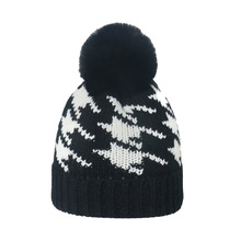 亚马逊RPET暖护耳毛线帽 RPET毛线针织cap 跨境毛球帽 工厂定 制