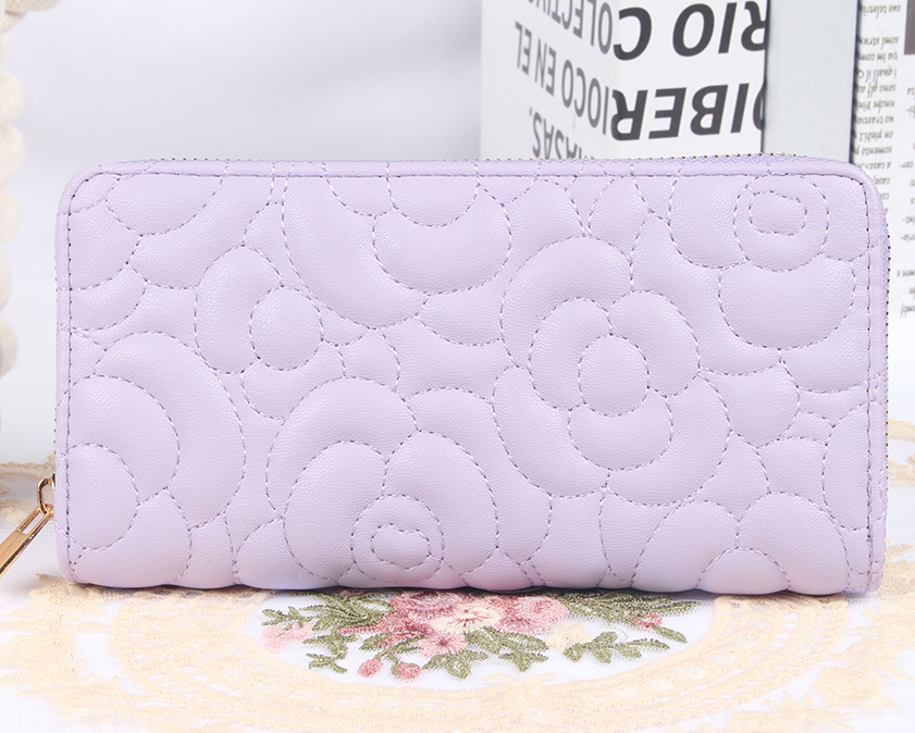 Amazon Cross-Border Bag Embroidered Long Single Zipper Women's Wallet Multiple Card Slots Large Capacity Change Small Wallet