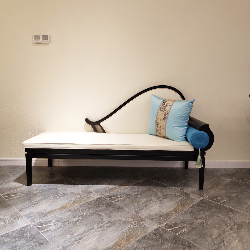 新中式实木贵妃椅现代简约卧室床尾凳贵妃沙发美人塌贵妃躺椅家具