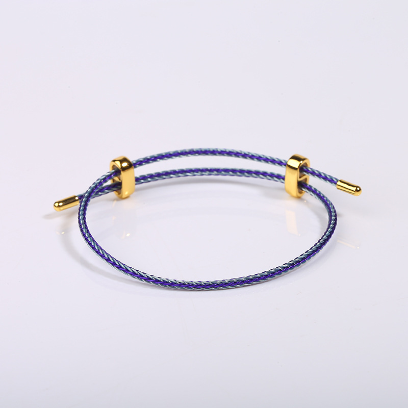 钢丝手链红绳黄金转运珠配绳百搭同款手绳大孔珠diy可调节沙金