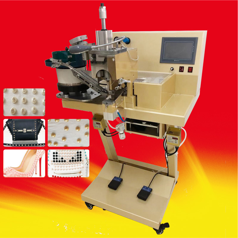 Automatic Four-Claw Bottom Buckle Stud Pearl Machine Kangda KD-198-9 Button Attaching Machine Ju Wang Shoe Bag Pearl Attaching Machine