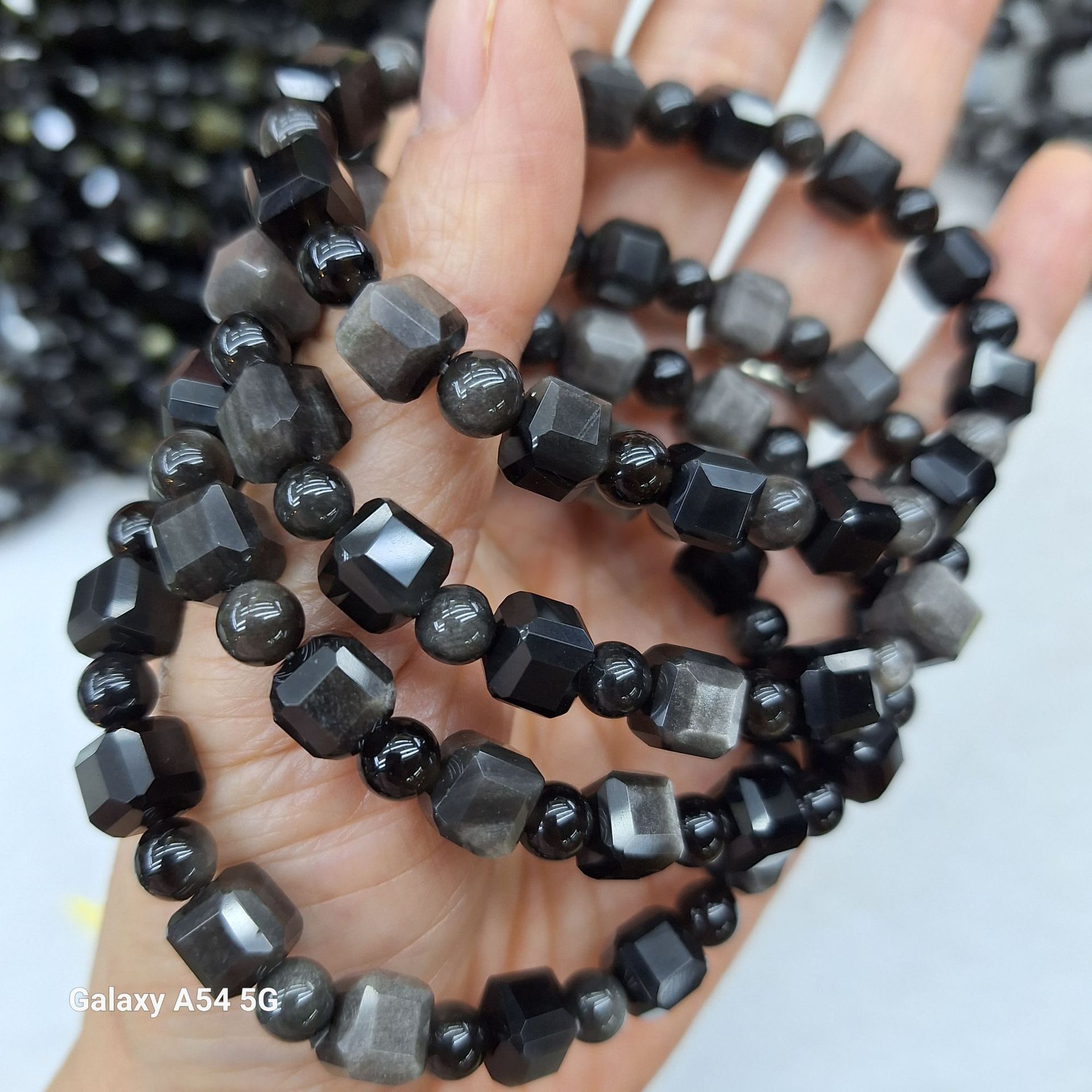 天然金曜石手串 随形银曜石水晶手链 金眼石diy 跨境专供可塘代发