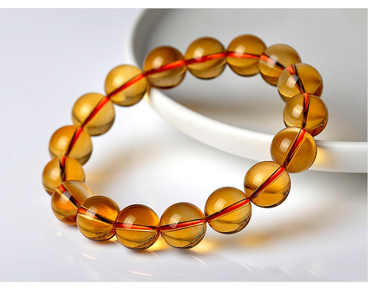 天然巴西黄水晶手链金橘黄晶手链暴力黄手链黄水晶手链黄水晶手串