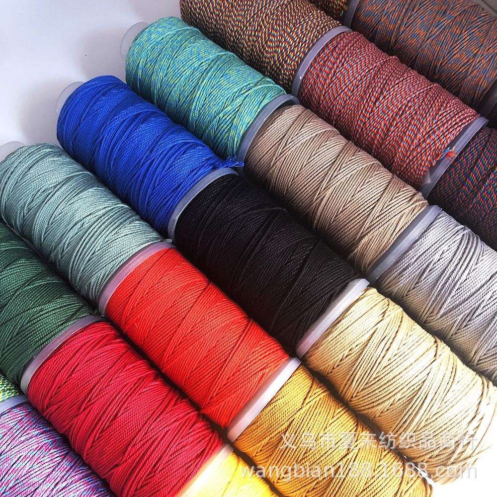 24-strand hand-rubbed cotton thread jingang xingyue bodhi buddha beads chain wear-resistant tibetan colorful tassel cotton thread wholesale