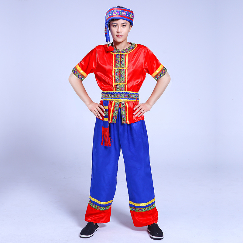 广西壮族服装女三月三少数民族苗族演出服土家族男歌圩节舞蹈服饰