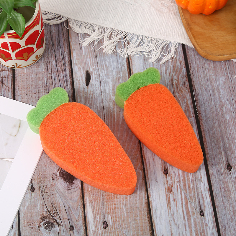 Kitchen Supplies Sponge Brush Carrot Thickened Spong Mop Multi-Functional Decontamination Cleaning Dish-Washing Sponge Wholesale