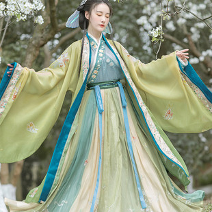 紫韵古装汉服女广袖交领晋制古风齐腰襦裙春夏季宋制三件套超仙气
