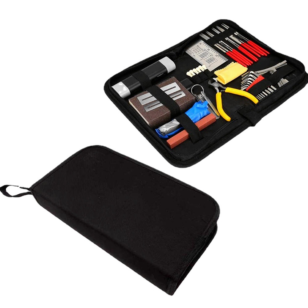 吉他修理工具包brynnl 45pcs吉他修理维护设置工具包带手提袋