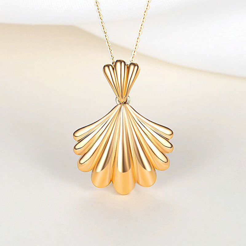 18k4d硬金吊坠 贝壳吊坠 au750女金项链 k黄金项链吊坠-阿里巴巴