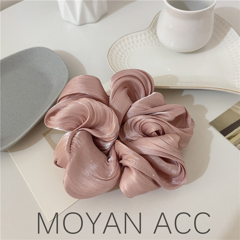 Exaggerated High-Grade Fabric Large Intestine Hair Band Korean Internet Celebrity Texture Pearl Fashion Headdress Flower Head-Looking Small Balls Hair Rope for Women