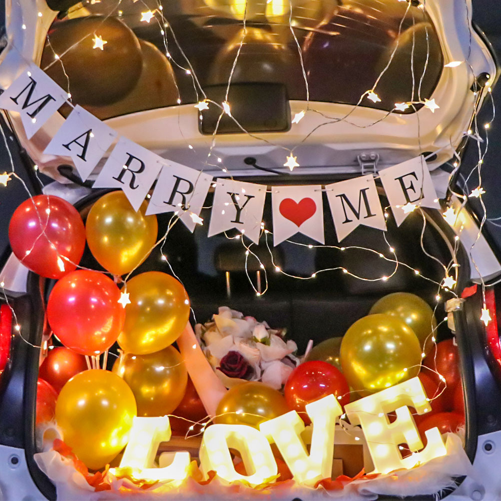 Car Trunk Balloon Surprise Proposal Arrangement Birthday Party Confession Decoration Valentine's Day Gift Balloon Set