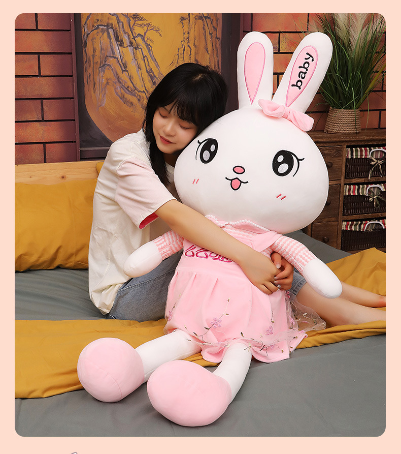 可爱穿衣服情侣兔公仔兔子毛绒玩具儿童布娃娃小白兔玩偶生日礼物