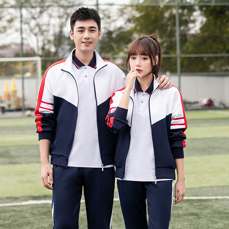 中学生校服套装春秋季三件套高中运动会男女团体服初中生长袖班服