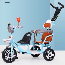 双胞胎婴儿推车儿童三轮车双人手推大号溜娃1—6岁带蓬免充气推车