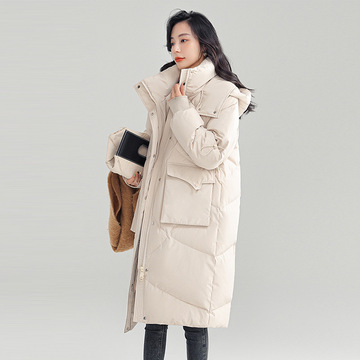 羽绒服女款高端女90白鸭绒长款羽絨服嘉兴平湖羽绒服工厂冬季外套
