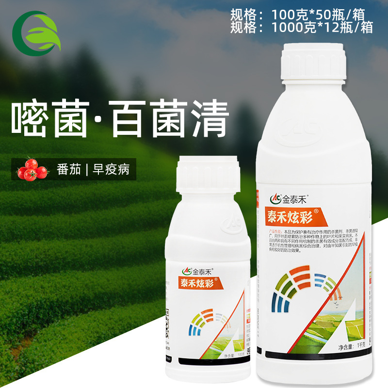 泰禾炫彩 嘧菌酯·百菌清悬浮剂番茄早疫病农用农药杀菌剂100克