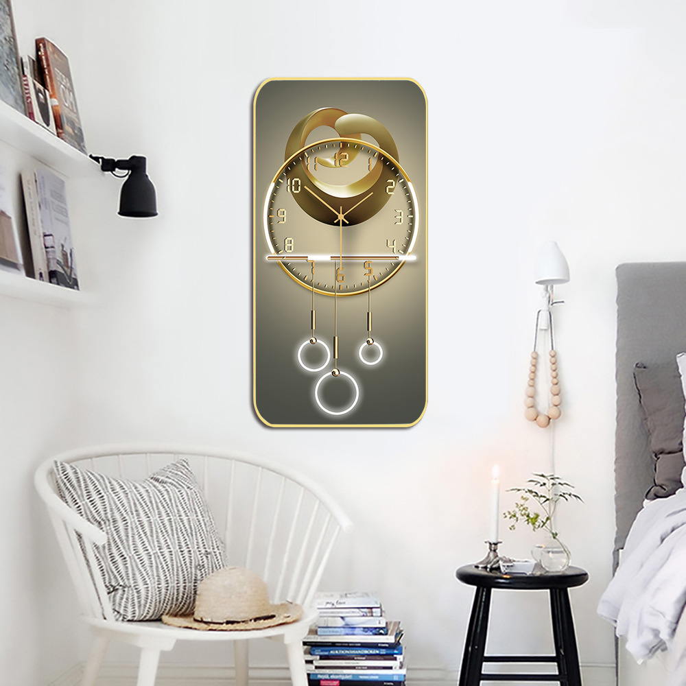 restaurant decorative painting with clock simple modern dining room hanging painting living room home crystal porcelain painting wall clock mural delivery on behalf of