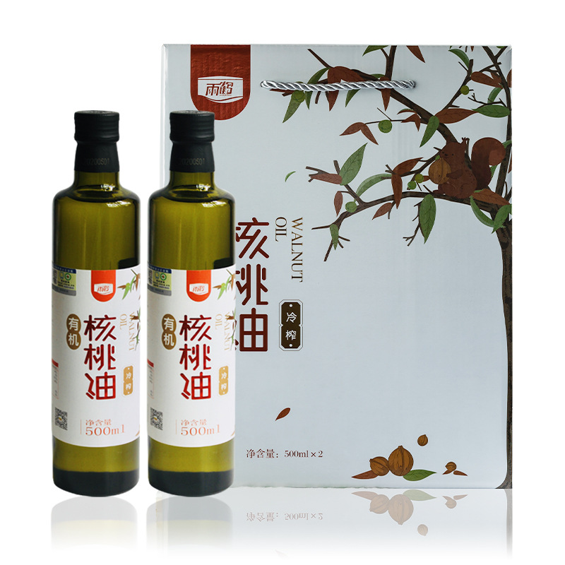 雨鹤 有机核桃油500ml*2瓶 礼盒装-阿里巴巴