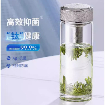 万象单层纯钛彩钻抗菌玻璃杯商务高档泡茶杯子tu26tu27-阿里巴巴