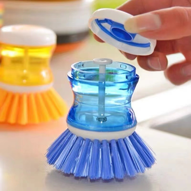 Hydraulic Dish Brush Factory in Stock Manual Add Detergent Dish Brush Kitchen Oilproof Dishwashing Brush 0119