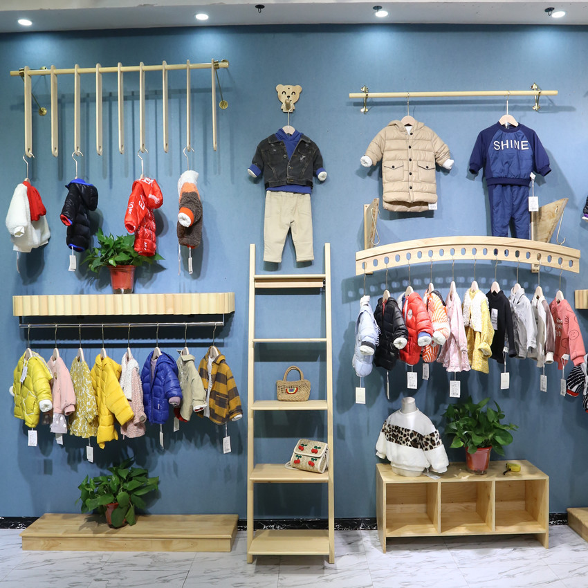 服装挂衣架展示架实木落地组合架童装店女装货架新品上墙壁挂架子