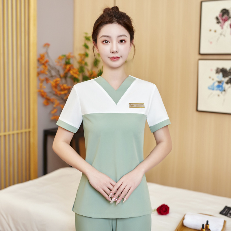 spa职业装秋冬女装时尚气质足疗足浴技师服韩版美容院工作服套装