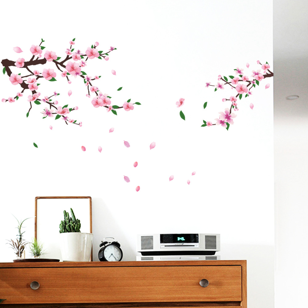 桃花风景画可移除个性墙电视儿童房背景批发 mup1040 mup104142