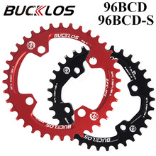 BUCKLOS山地自行车牙盘铝合金96BCD/96BCD-S黑红色32-38T跨境直发