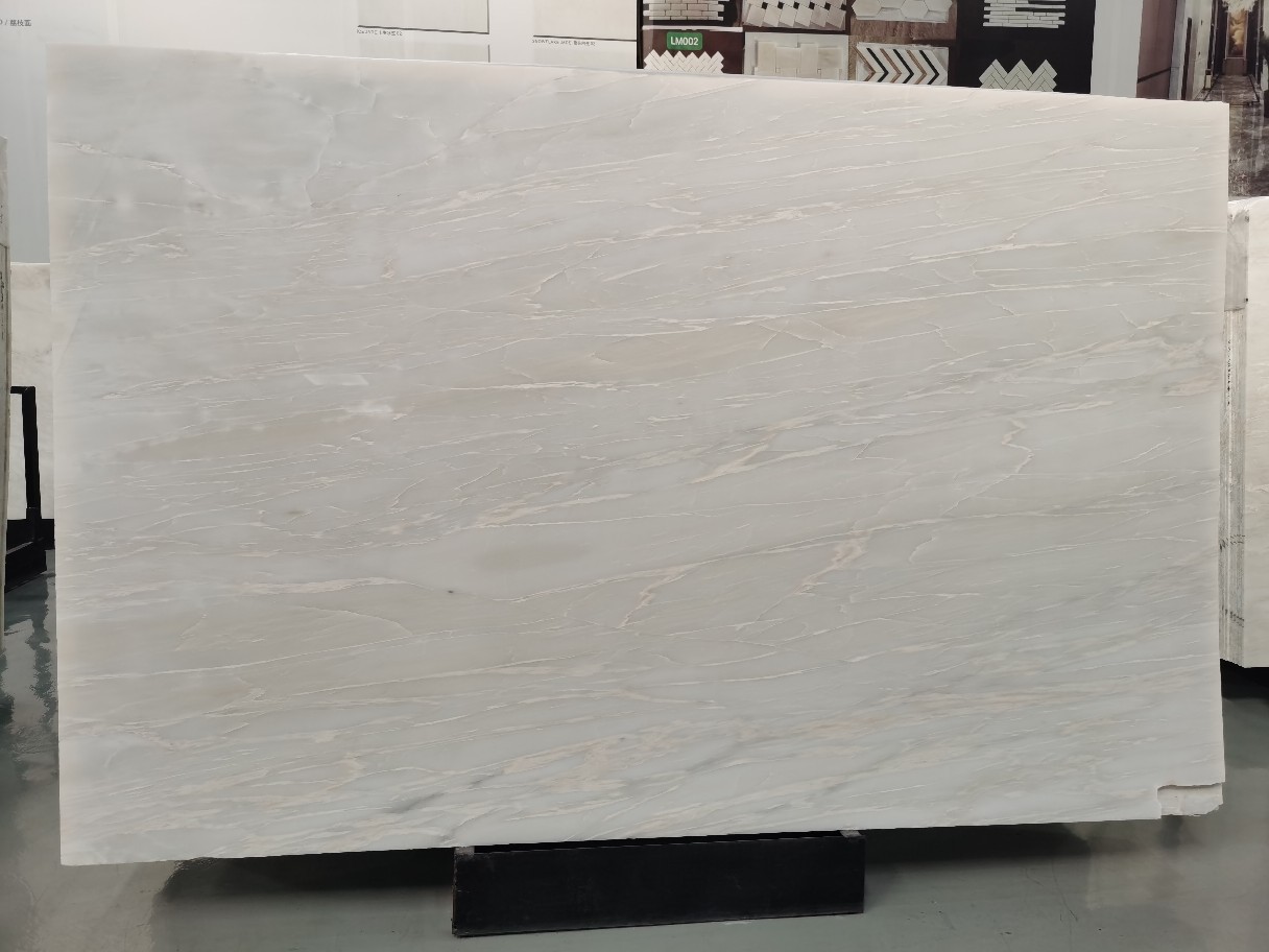 天然大理石批发卡里冰玉透光玉石楼梯踏步厨柜台面板大理石地砖