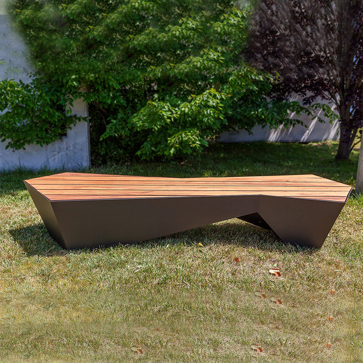 加工定制户外长椅花园广场现代简约公园椅商场公共座椅木质长条凳