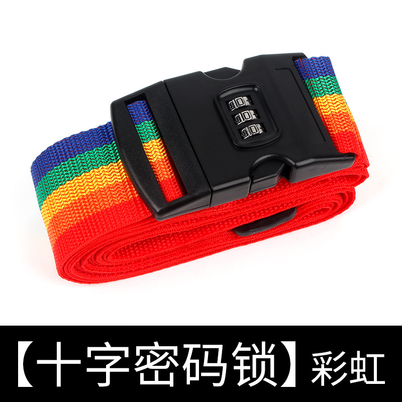 Factory Direct Sales Cross Packing Strap Suitcase Band Password Luggage Strap Reinforcing Band Drawstring Explosion-Proof Strap