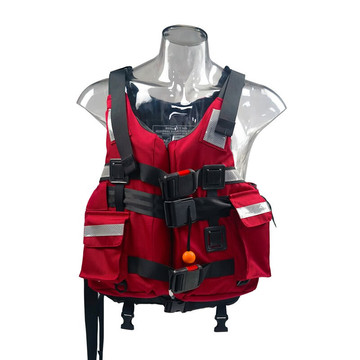 防汛救生衣救援救生衣激流救生衣pfd自救装置大浮力消防 红色款式