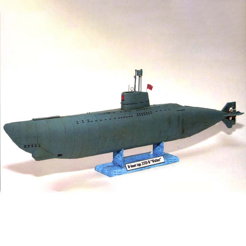 41cm 德国潜艇 u型 u-boot walter 纸模型 手工制作 爱好者礼物