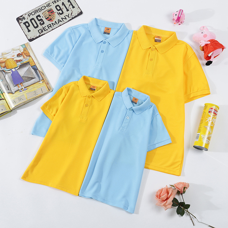 Summer Short-Sleeved Polo Shirt Custom Lapel T-shirt Custom Cultural Shirt Business Attire Parent-Child Top Printed Logo