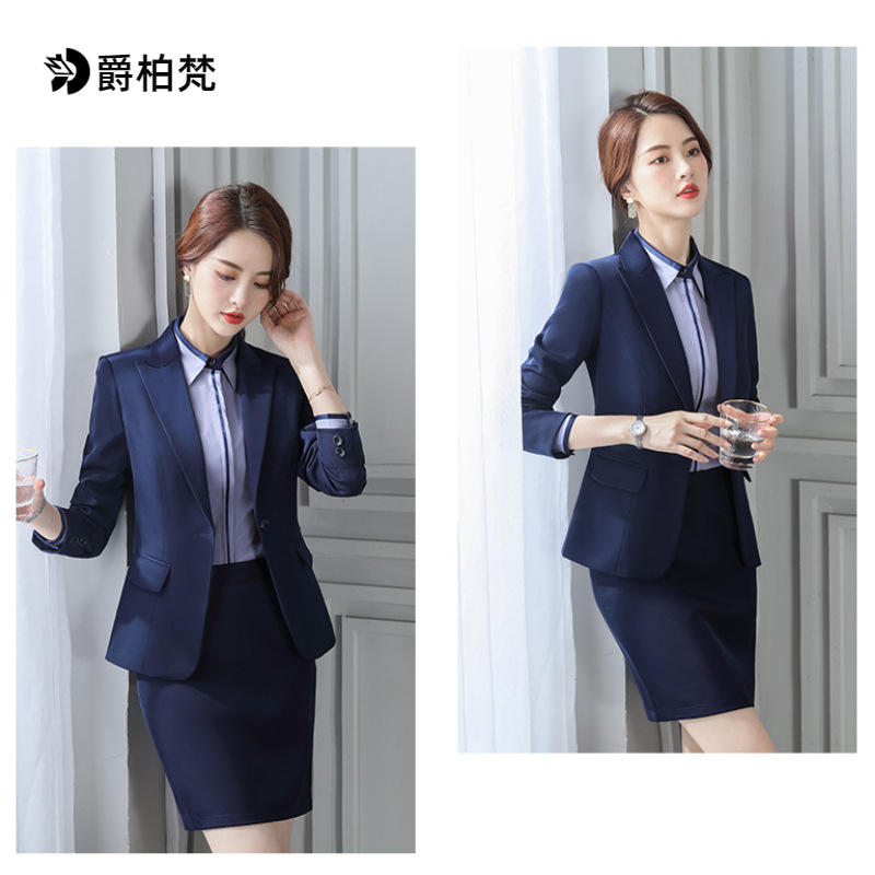 新款春季公务员面试正装西服职业西装套装工作服工装前台文员外套