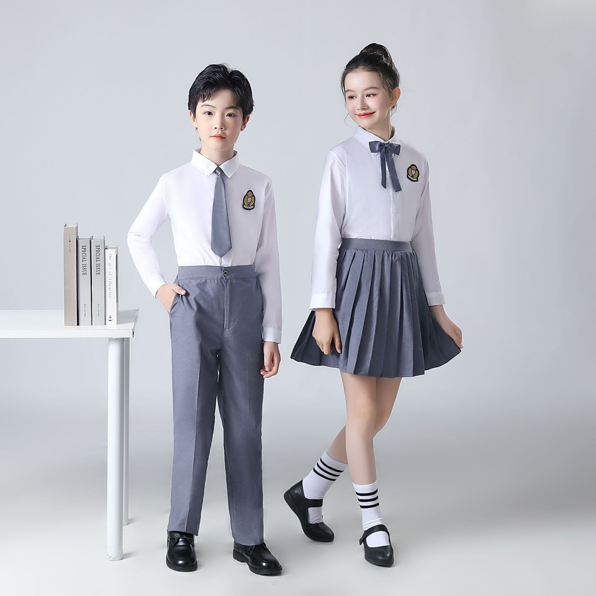 领带校服套装中小学生大合唱毕业服装英伦风校服班服朗诵演出服