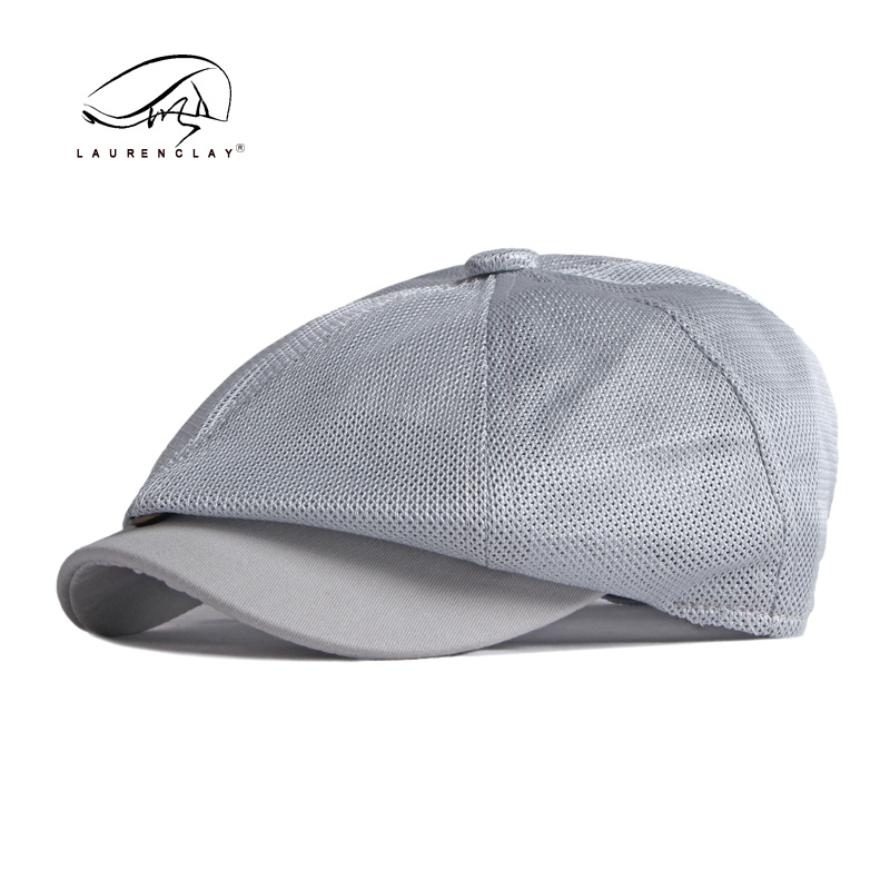 Korean Style Fashion New Hollow Mesh Octagonal Cap Men Summer British Style Retro Breathable Peaked Cap Beret Women Mesh Cap