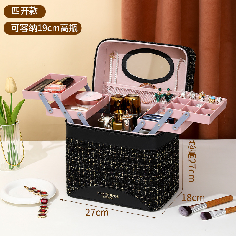 Cosmetic Case Factory Direct Sales Large Capacity Portable Cosmetic Bag Large Capacity Jewelry Storage Box Makeup Artist Makeup Bags