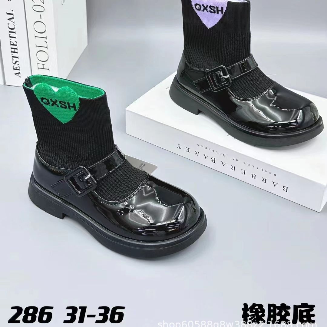 大黄蜂儿童马丁靴英伦高帮皮鞋男女童新款时尚靴子防滑一手码批发