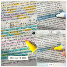 韩版ins叠色双头荧光笔学生用彩色记号笔大容量划重点标记手帐笔