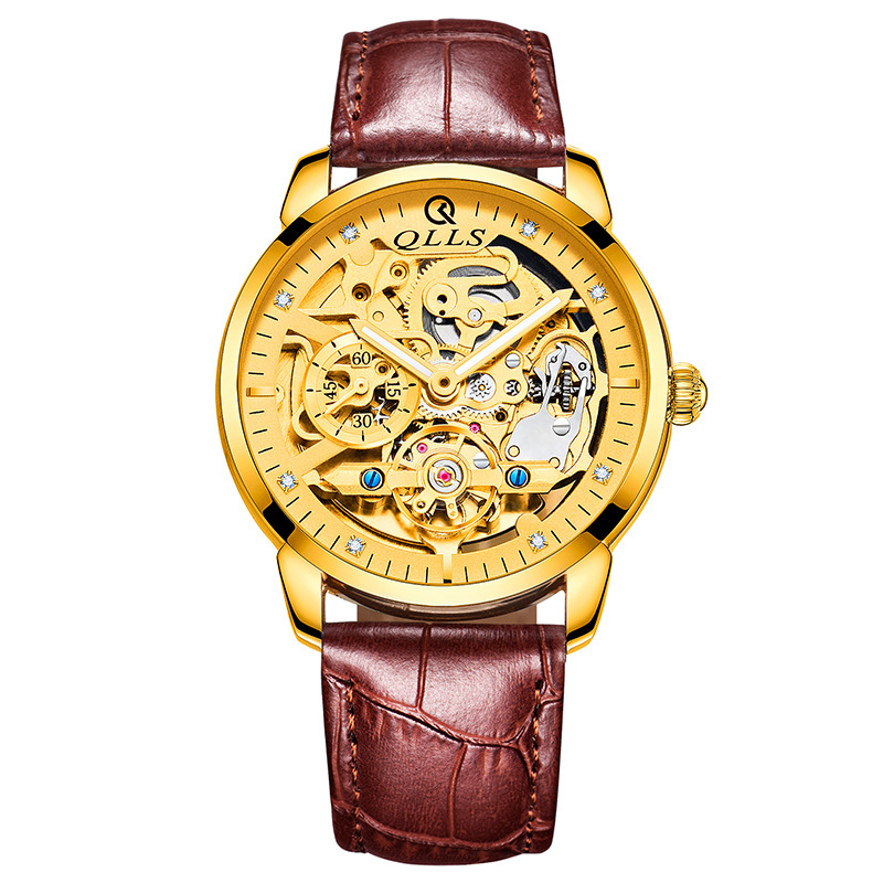 瑞士男表qlls新款高档手表品牌时尚多功能男士机械表防水夜光腕表