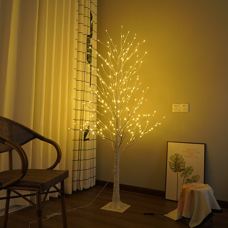 工厂定制树灯 led感恩节活动布置桦树装饰灯圣诞节派对场景发光树